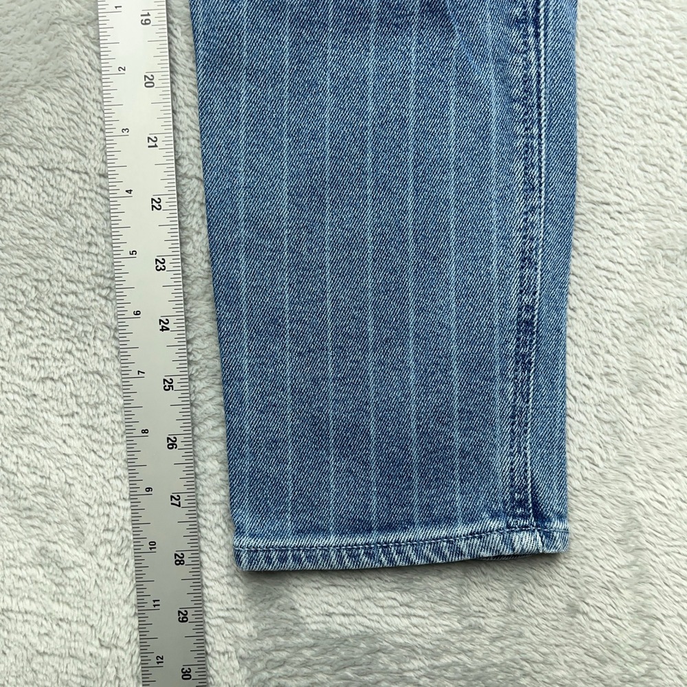 Hollister Ultra High Rise Mom Jeans Women 5 27x27 Blue Pinstripe Vintage Stretch - Picture 3 of 8